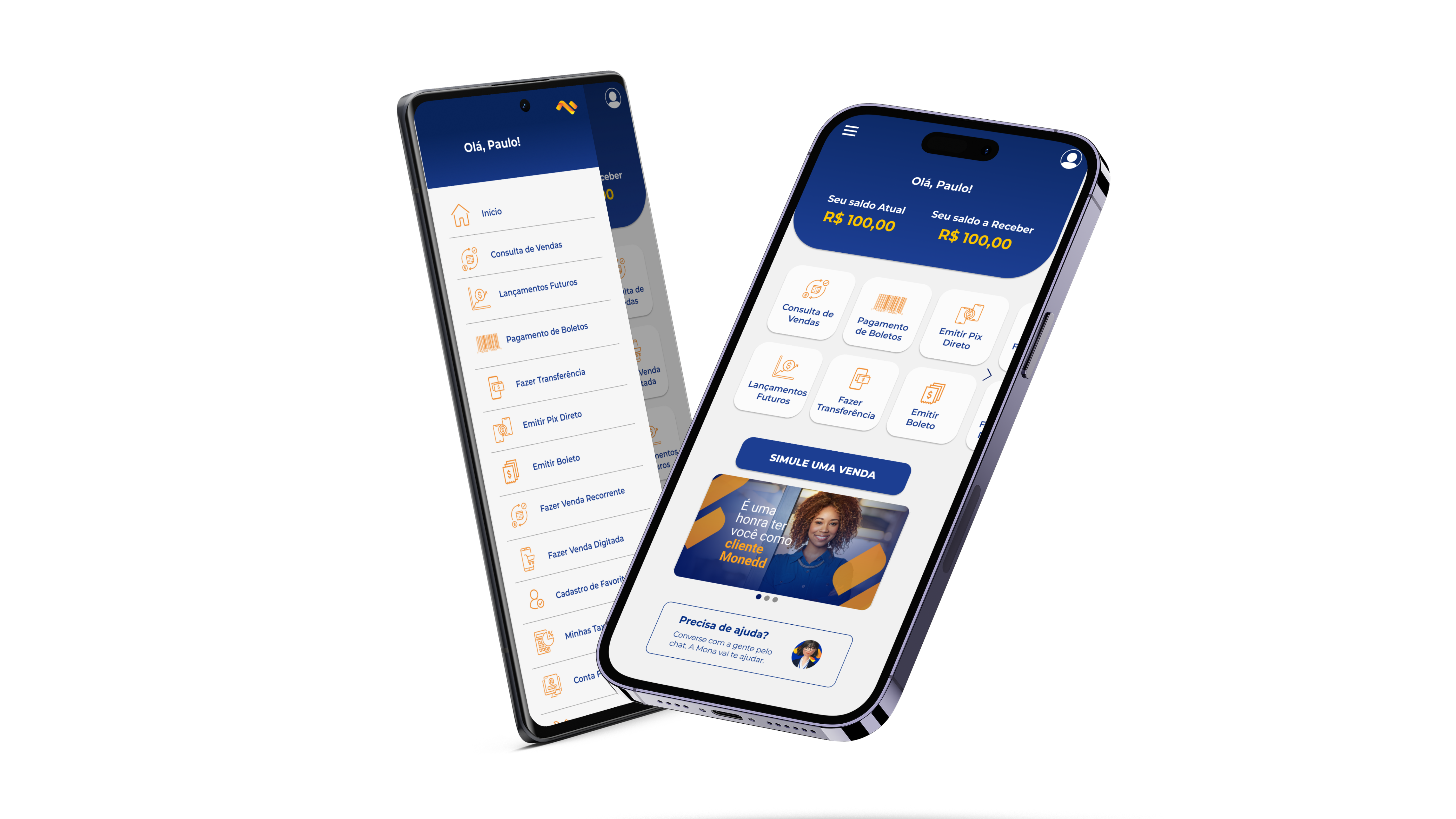 Acompanhamento de vendas no app Monedd